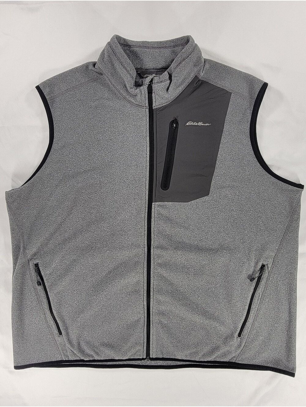 EDDIE BAUER Mens First Ascent Cloud Layer Gray Lightweight Fleece Vest XXL 2XL